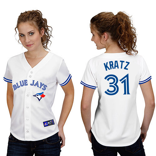 Erik Kratz #31 mlb Jersey-Toronto Blue Jays Women's Authentic Home White Cool Base Baseball Jersey